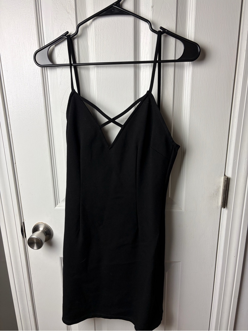 Tobi Black Crisscross Mini Slip Dress